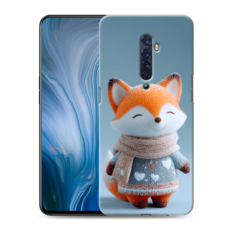 Силиконовый противоударный чехол на OPPO Reno2 Z с принтом Лиса Силиконовый противоударный чехол на OPPO Reno2 Z с принтом Лиса