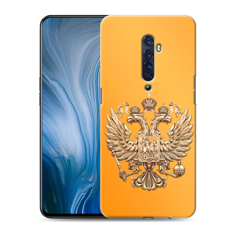 Силиконовый противоударный чехол на OPPO Reno2 Z с принтом Герб Флаг России Силиконовый противоударный чехол на OPPO Reno2 Z с принтом Герб Флаг России