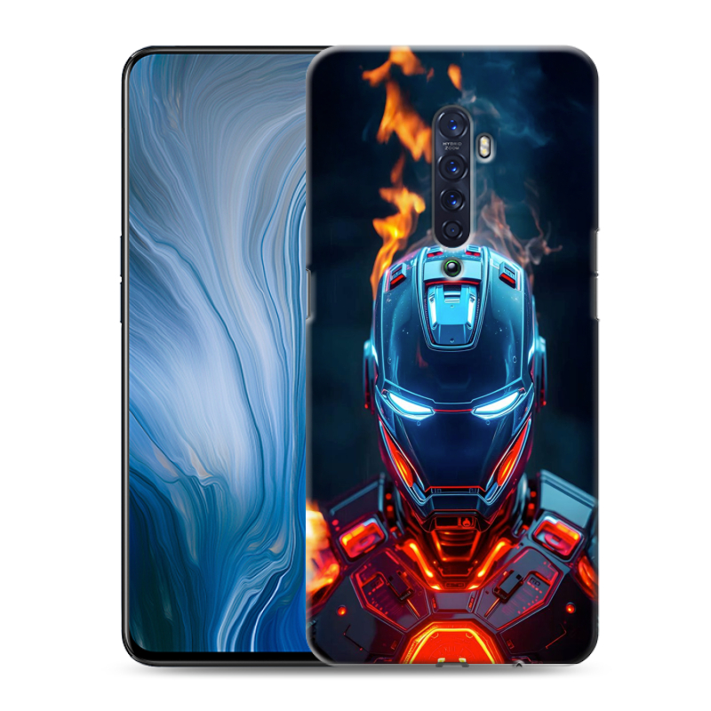 Пластиковый чехол на OPPO Reno2 Z с принтом IronMan Железный человек Пластиковый чехол на OPPO Reno2 Z с принтом IronMan Железный человек