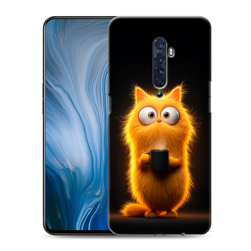 Пластиковый чехол на OPPO Reno2 Z с принтом Смешной кот Пластиковый чехол на OPPO Reno2 Z с принтом Смешной кот
