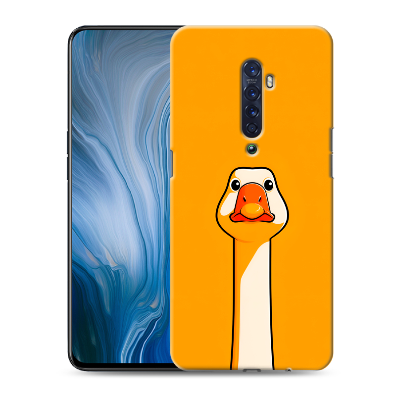 Пластиковый чехол на OPPO Reno2 Z с принтом Смешная утка Пластиковый чехол на OPPO Reno2 Z с принтом Смешная утка
