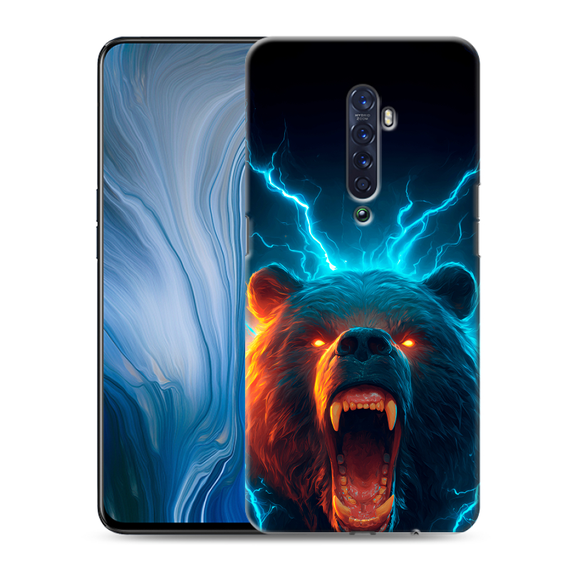 Силиконовый противоударный чехол на OPPO Reno2 Z с принтом Медведь Силиконовый противоударный чехол на OPPO Reno2 Z с принтом Медведь