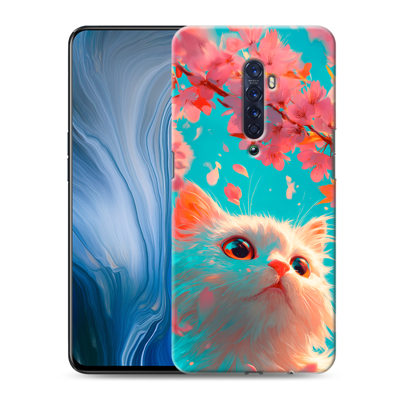 Пластиковый чехол на OPPO Reno2 Z с принтом Красивый кот Пластиковый чехол на OPPO Reno2 Z с принтом Красивый кот