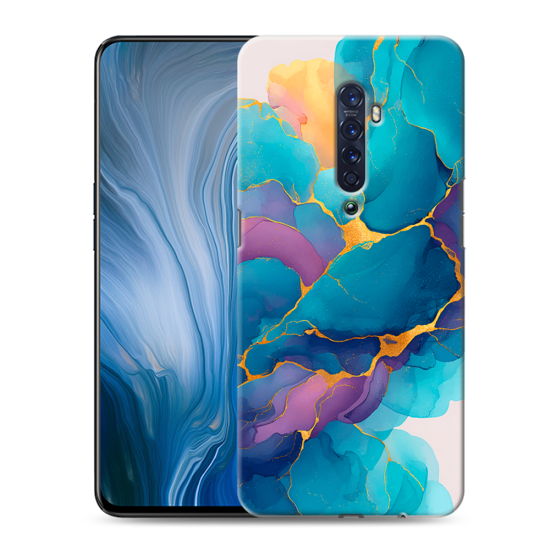 Пластиковый чехол на OPPO Reno2 Z с принтом Мрамор блестки Пластиковый чехол на OPPO Reno2 Z с принтом Мрамор блестки