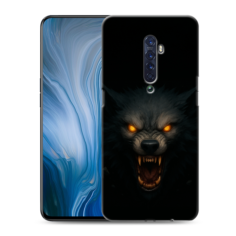 Пластиковый чехол на OPPO Reno2 Z с принтом Волк Пластиковый чехол на OPPO Reno2 Z с принтом Волк
