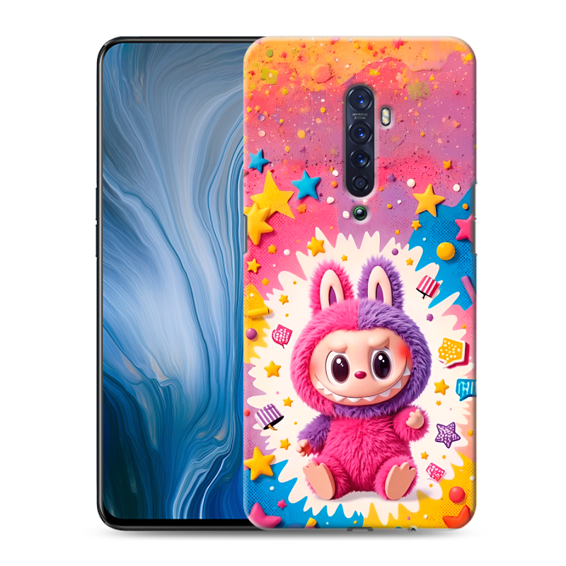 Пластиковый чехол на OPPO Reno2 Z с принтом Labubu Лабубу Пластиковый чехол на OPPO Reno2 Z с принтом Labubu Лабубу