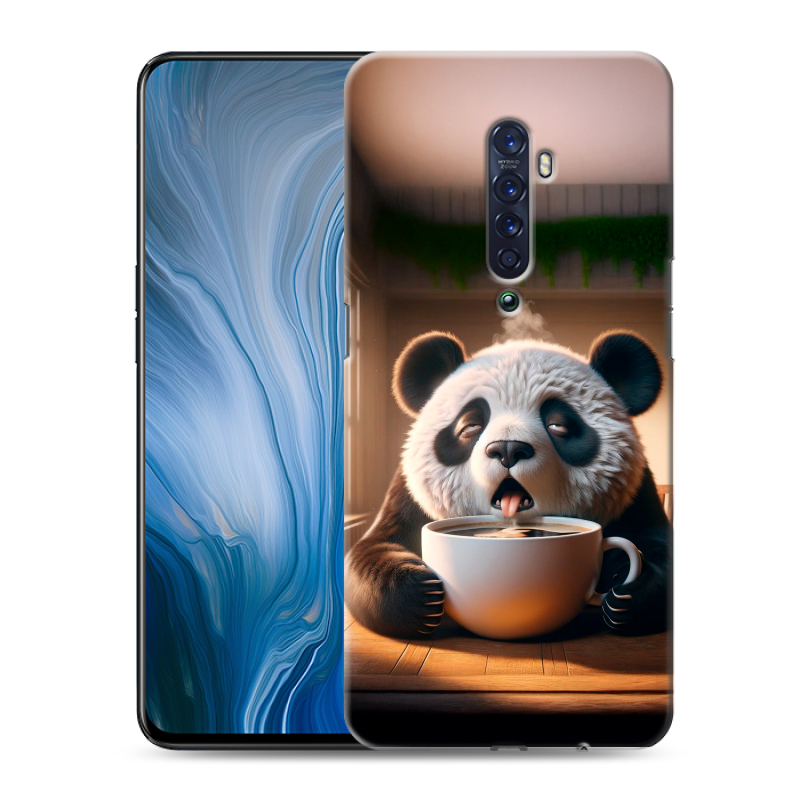 Пластиковый чехол на OPPO Reno2 Z с принтом смешная панда Пластиковый чехол на OPPO Reno2 Z с принтом смешная панда