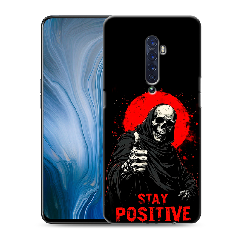 Пластиковый чехол на OPPO Reno2 Z с принтом смешной скелет Пластиковый чехол на OPPO Reno2 Z с принтом смешной скелет