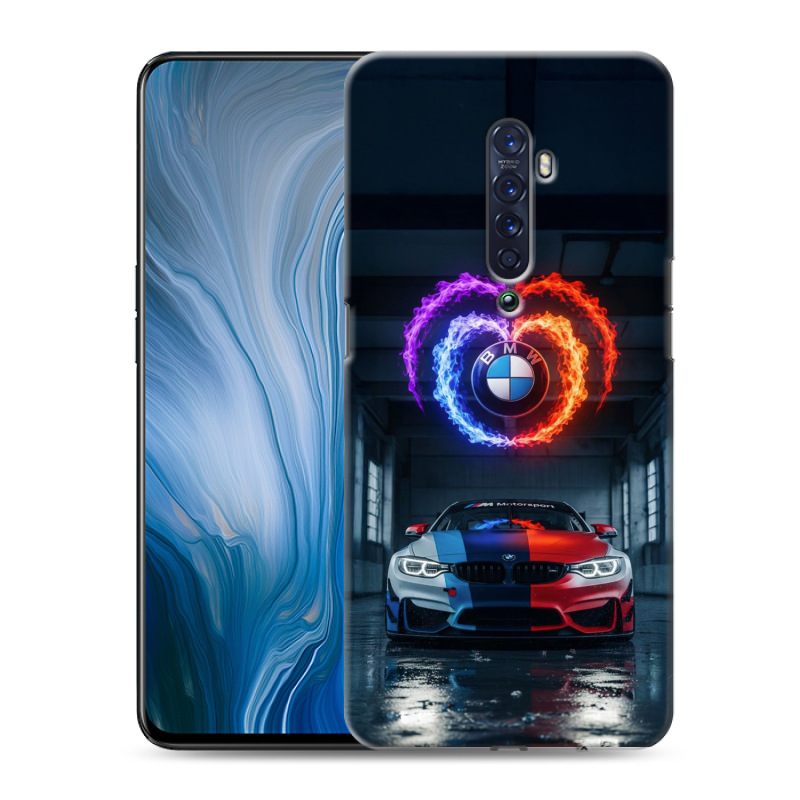 Пластиковый чехол на OPPO Reno2 Z с принтом BMW БМВ Пластиковый чехол на OPPO Reno2 Z с принтом BMW БМВ