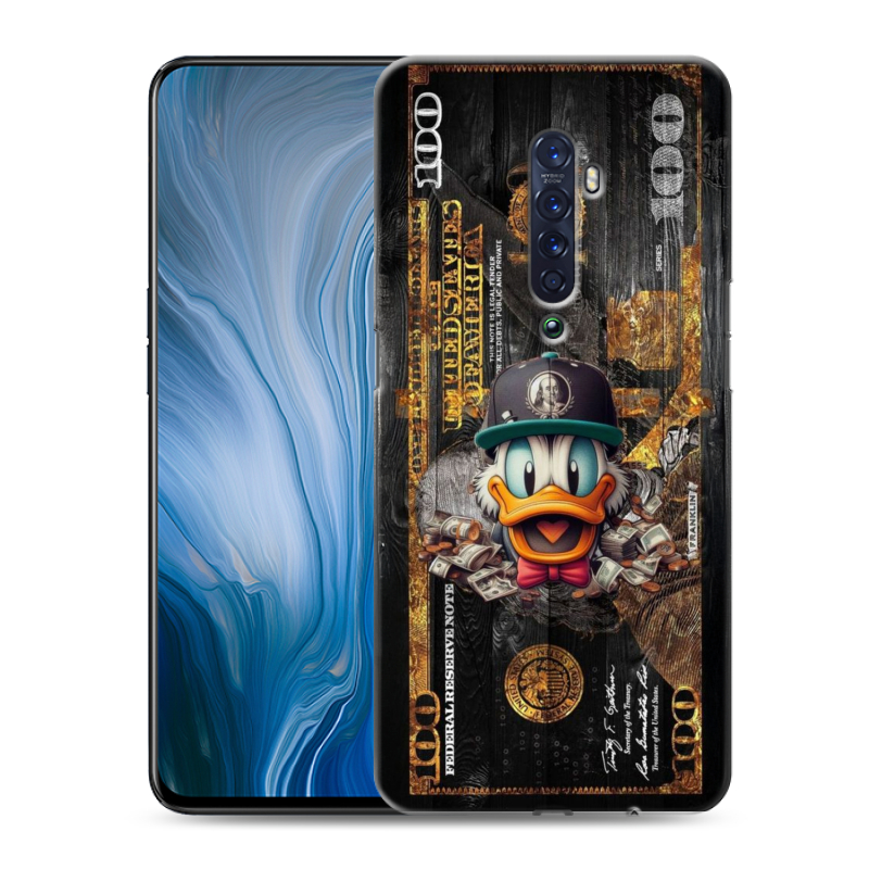 Силиконовый противоударный чехол на OPPO Reno2 Z с принтом Дональд Дак Доллар Силиконовый противоударный чехол на OPPO Reno2 Z с принтом Дональд Дак Доллар