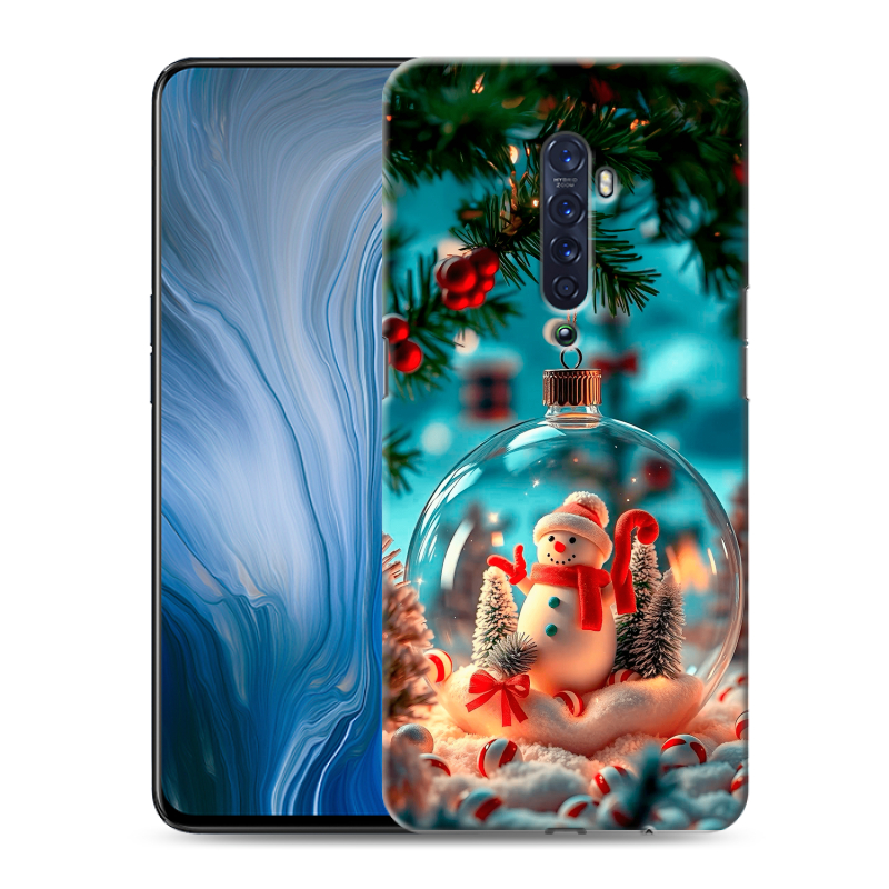 Пластиковый чехол на OPPO Reno2 Z с принтом Новый год Пластиковый чехол на OPPO Reno2 Z с принтом Новый год