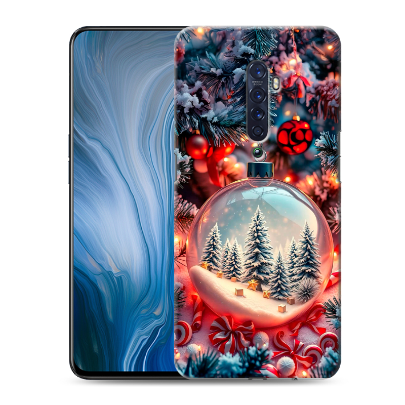 Пластиковый чехол на OPPO Reno2 Z с принтом Новый год Пластиковый чехол на OPPO Reno2 Z с принтом Новый год