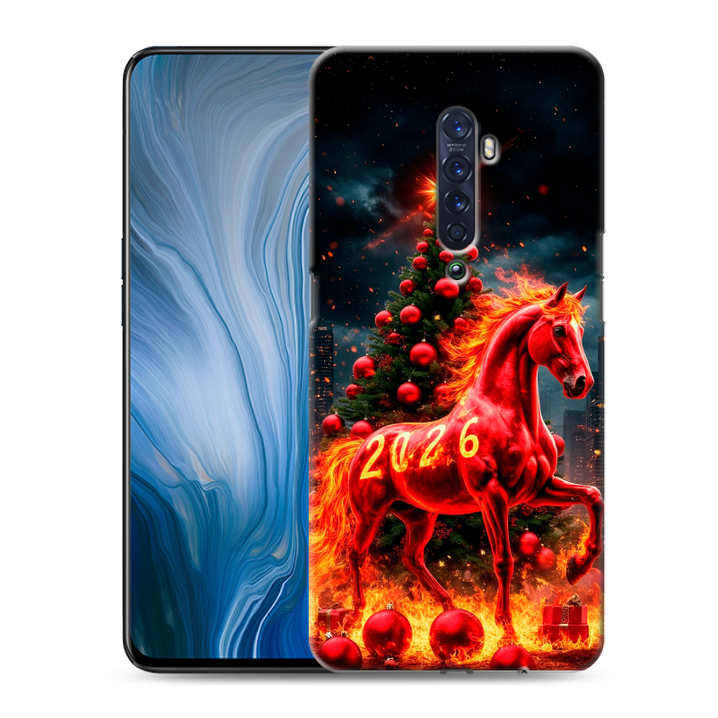 Пластиковый чехол на OPPO Reno2 Z с принтом Новый год Пластиковый чехол на OPPO Reno2 Z с принтом Новый год