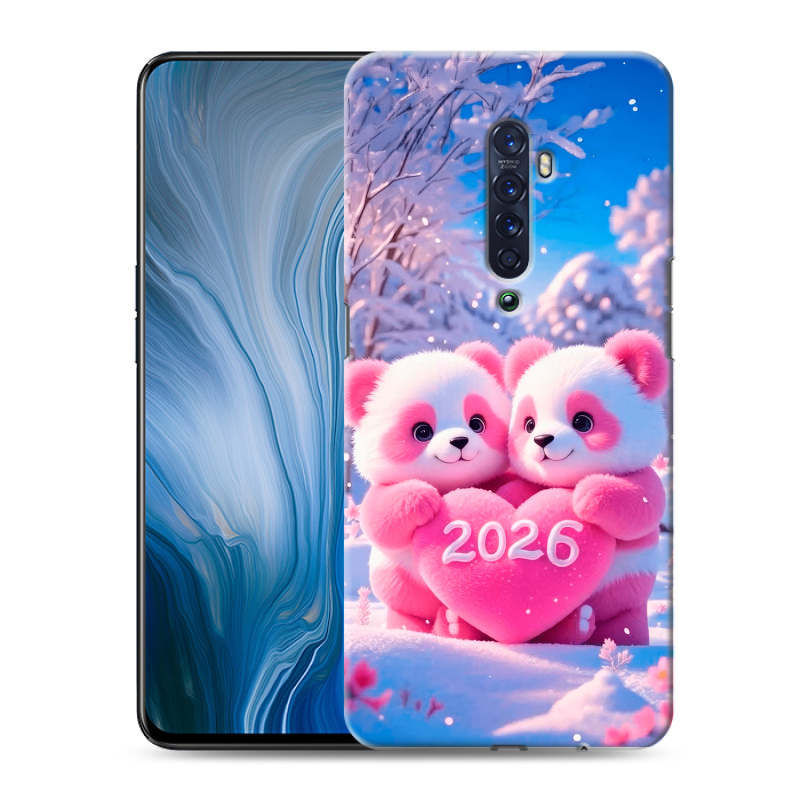 Пластиковый чехол на OPPO Reno2 Z с принтом Новый год Пластиковый чехол на OPPO Reno2 Z с принтом Новый год