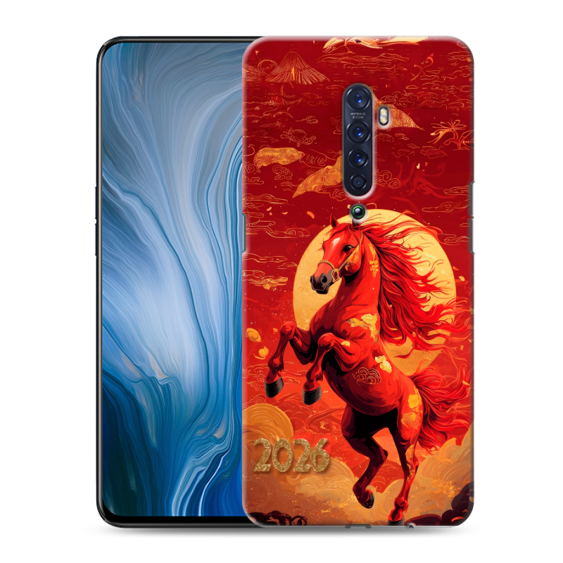 Силиконовый противоударный чехол на OPPO Reno2 Z с принтом Новый год Силиконовый противоударный чехол на OPPO Reno2 Z с принтом Новый год