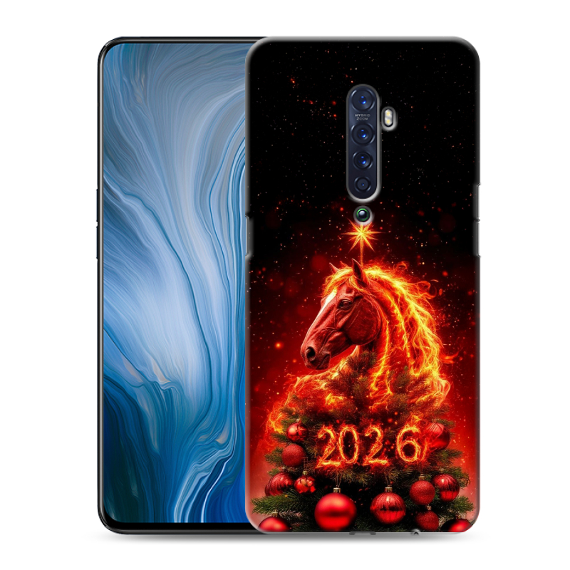 Пластиковый чехол на OPPO Reno2 Z с принтом Новый год Пластиковый чехол на OPPO Reno2 Z с принтом Новый год