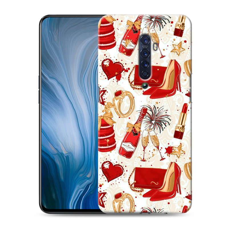 Силиконовый противоударный чехол на OPPO Reno2 Z с принтом Новый год Силиконовый противоударный чехол на OPPO Reno2 Z с принтом Новый год