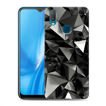 Силиконовый чехол на Vivo Y11 с принтом Черные кристаллы
