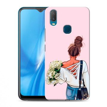 Силиконовый чехол на Vivo Y11 с принтом Девушка и букет Силиконовый чехол на Vivo Y11 с принтом Девушка и букет