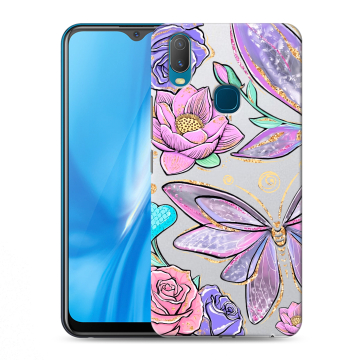Силиконовый чехол на Vivo Y11 с принтом Бабочки и цветы