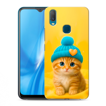 Силиконовый чехол на Vivo Y11 с принтом Котенок в шапке