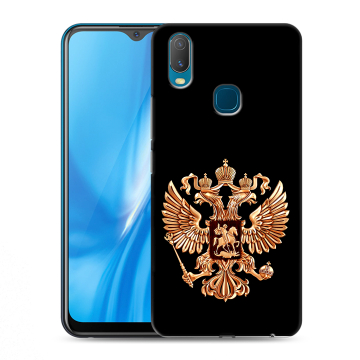 Силиконовый чехол на Vivo Y11 с принтом Герб России золотой Силиконовый чехол на Vivo Y11 с принтом Герб России золотой