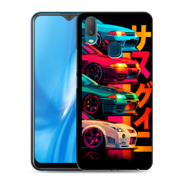 Силиконовый чехол на Vivo Y11 с принтом Гоночные машины
