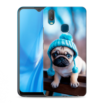 Силиконовый чехол на Vivo Y11 с принтом Мопс в шапке