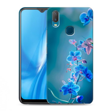 Силиконовый чехол на Vivo Y11 с принтом Голубые цветы