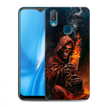Силиконовый чехол на Vivo Y11 с принтом Скелет и карты