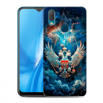 Силиконовый чехол на Vivo Y11 с принтом Герб флаг России
