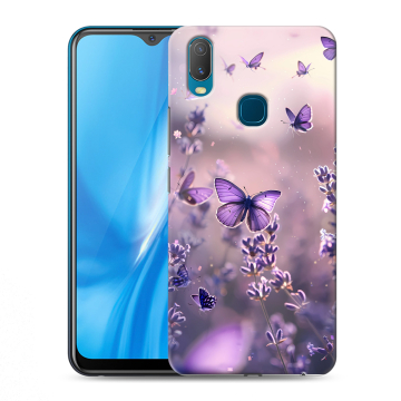Силиконовый чехол на Vivo Y11 с принтом бабочки и лаванда