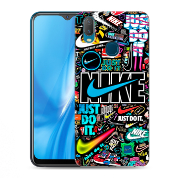 Силиконовый чехол на Vivo Y11 с принтом найк nike черный Силиконовый чехол на Vivo Y11 с принтом найк nike черный