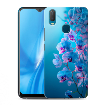 Силиконовый чехол на Vivo Y11 с принтом голубые орхидеи