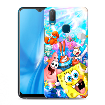 Силиконовый чехол на Vivo Y11 с принтом спанчбоб спанч боб