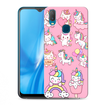 Силиконовый чехол на Vivo Y11 с принтом Единороги и радуга