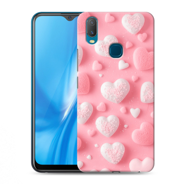Силиконовый чехол на Vivo Y11 с принтом Сердечки