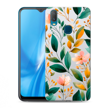 Силиконовый чехол на Vivo Y11 с принтом Цветы паттерн