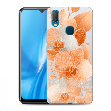 Силиконовый чехол на Vivo Y11 с принтом Бежевые цветы