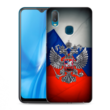 Силиконовый чехол на Vivo Y11 с принтом Флаг России
