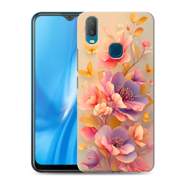 Силиконовый чехол на Vivo Y11 с принтом Цветы и бабочки