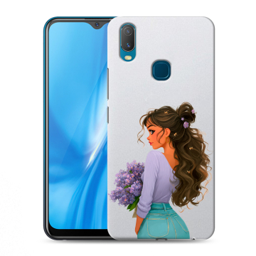 Силиконовый чехол на Vivo Y11 с принтом девушка цветы