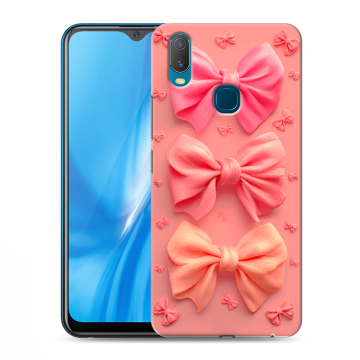 Силиконовый чехол на Vivo Y11 с принтом Розовые бантики
