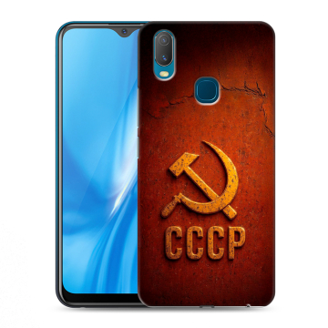 Силиконовый чехол на Vivo Y11 с принтом Флаг Герб СССР