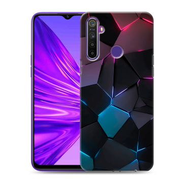 Силиконовый чехол на Realme 5 с принтом Геометрия неона Силиконовый чехол на Realme 5 с принтом Геометрия неона