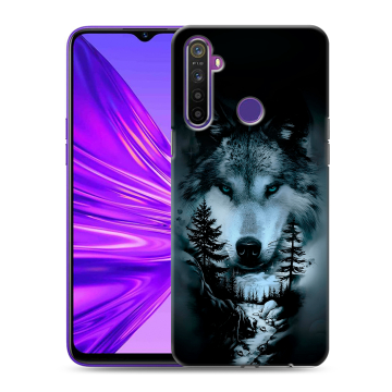 Силиконовый чехол на Realme 5 с принтом Лесной волк Силиконовый чехол на Realme 5 с принтом Лесной волк