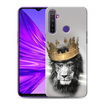 Силиконовый чехол на Realme 5 с принтом Лев с короной Силиконовый чехол на Realme 5 с принтом Лев с короной