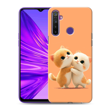 Силиконовый чехол на Realme 5 с принтом Милые котики Силиконовый чехол на Realme 5 с принтом Милые котики