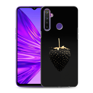 Силиконовый чехол на Realme 5 с принтом Черная клубника Силиконовый чехол на Realme 5 с принтом Черная клубника