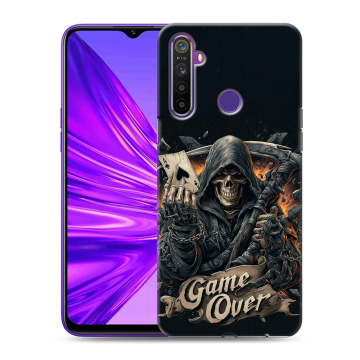 Силиконовый чехол на Realme 5 с принтом Скелет карты Силиконовый чехол на Realme 5 с принтом Скелет карты